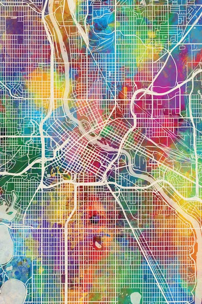 Minnesota: Minneapolis Minnesota City Map I by Michael Tompsett