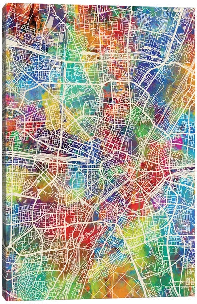 Munich Germany City Map I Canvas Art Print - Munich Art