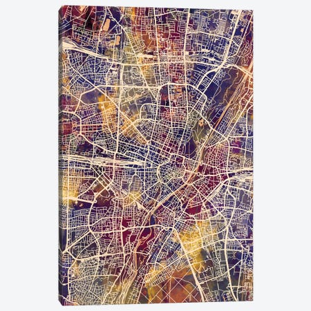 Munich Germany City Map II Canvas Print #MTO1740} by Michael Tompsett Canvas Print