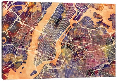 New York City Street Map I Canvas Art Print - New York City Map
