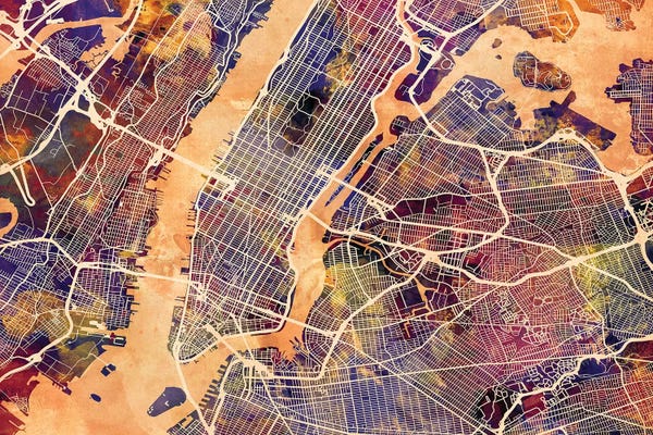 New York City Maps: New York City Street Map I by Michael Tompsett