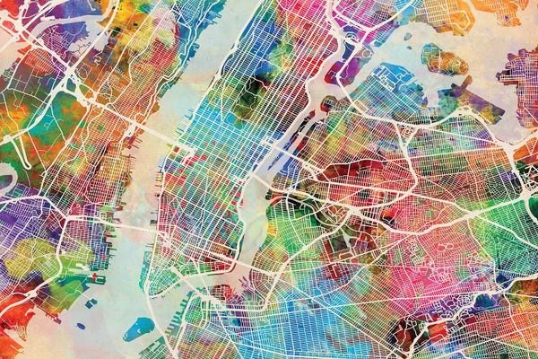 Michael Tompsett: New York City Street Map II by Michael Tompsett