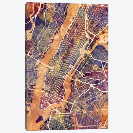 New York City Street Map IV Canvas Print #MTO1748} by Michael Tompsett Art Print