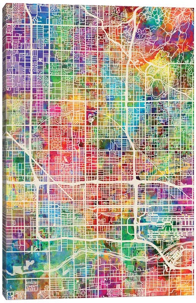 Phoenix Arizona City Map I Canvas Art Print - Phoenix Art