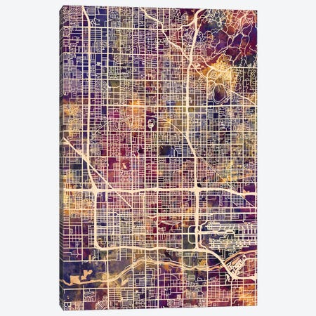 Phoenix Arizona City Map II Canvas Print #MTO1757} by Michael Tompsett Canvas Print