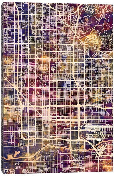 Phoenix Arizona City Map II Canvas Art Print - Phoenix