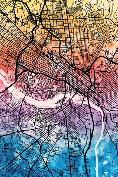 Virginia: Richmond Virgina City Map IV by Michael Tompsett