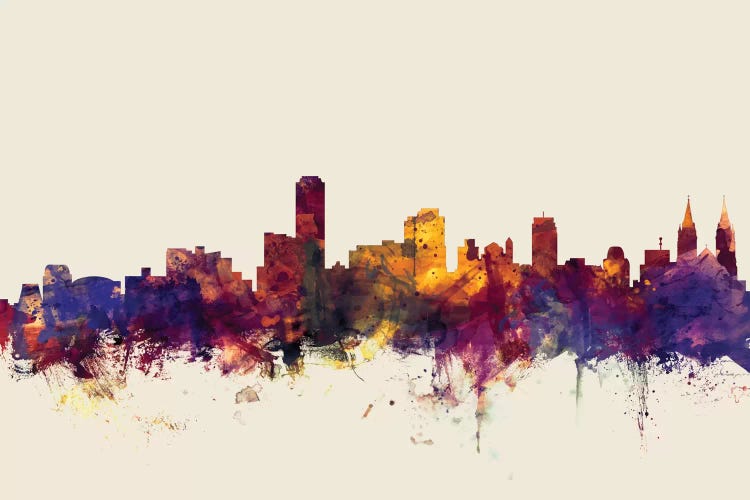 Adelaide, Australia On Beige by Michael Tompsett wall art