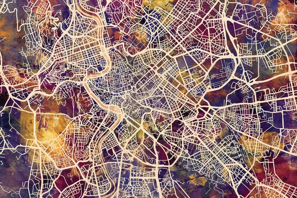 Rome Maps: Rome Italy City Street Map III by Michael Tompsett