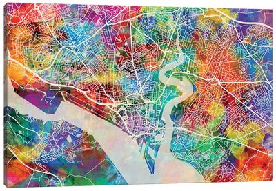 Southampton England City Map I Canvas Art Print