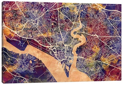 Southampton England City Map II Canvas Art Print