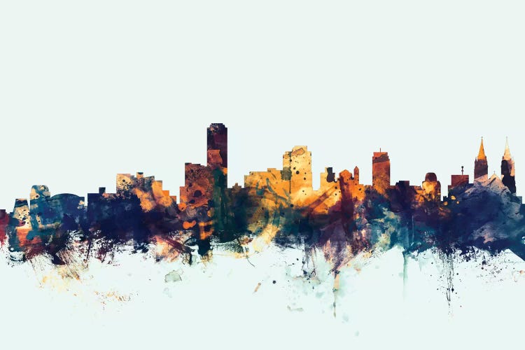 Adelaide, Australia On Blue by Michael Tompsett wall art