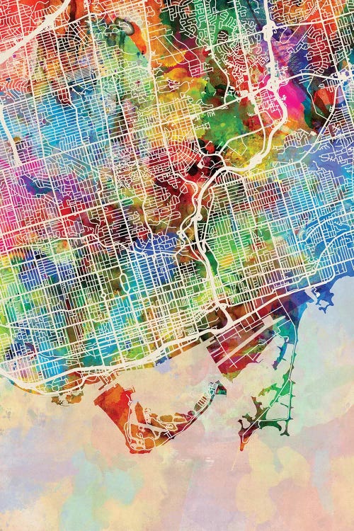 Toronto Street Map I by Michael Tompsett wall art