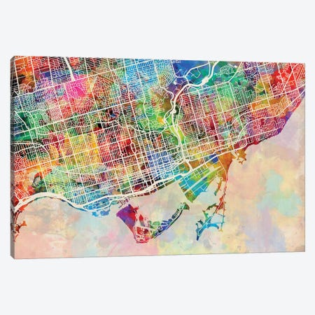 Toronto Street Map III Canvas Print #MTO1783} by Michael Tompsett Canvas Art Print