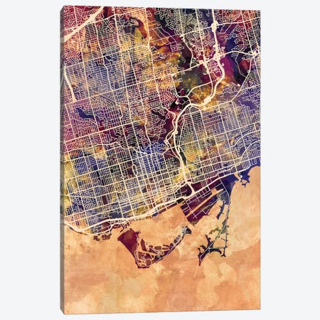 Toronto Street Map II Canvas Print #MTO1784} by Michael Tompsett Canvas Artwork