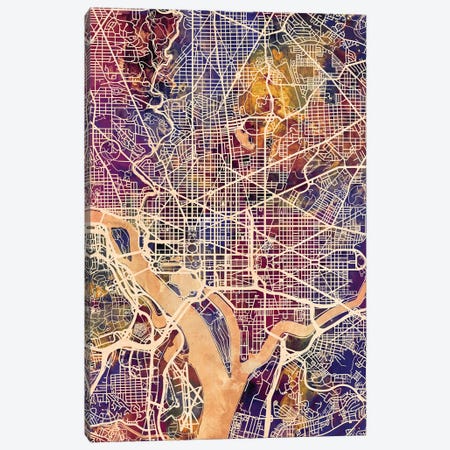 Washington DC Street Map II Canvas Print #MTO1788} by Michael Tompsett Canvas Art Print