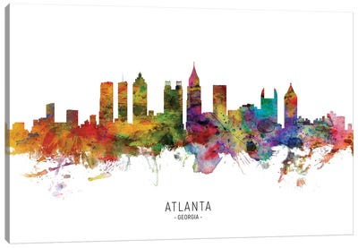 Atlanta Georgia Skyline Canvas Art Print - Scenic & Nature Typography
