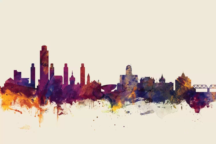 Albany, New York, USA On Beige by Michael Tompsett wall art