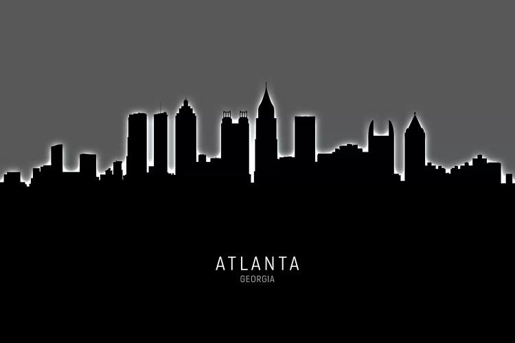 Black On Gray Atlanta Georgia Skyline