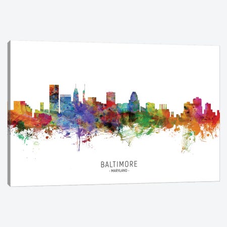 Baltimore Maryland Skyline Canvas Print #MTO1798} by Michael Tompsett Canvas Art