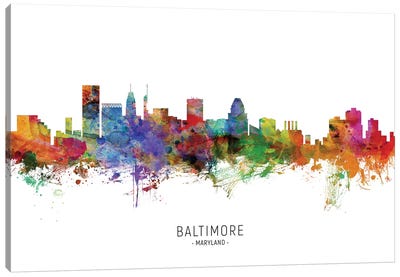 Baltimore Maryland Skyline Canvas Art Print - Maryland