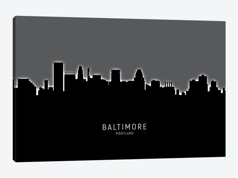 Baltimore Maryland Skyline by Michael Tompsett 1-piece Canvas Wall Art