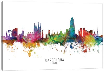 Barcelona Spain Skyline Canvas Art Print - Spain Art