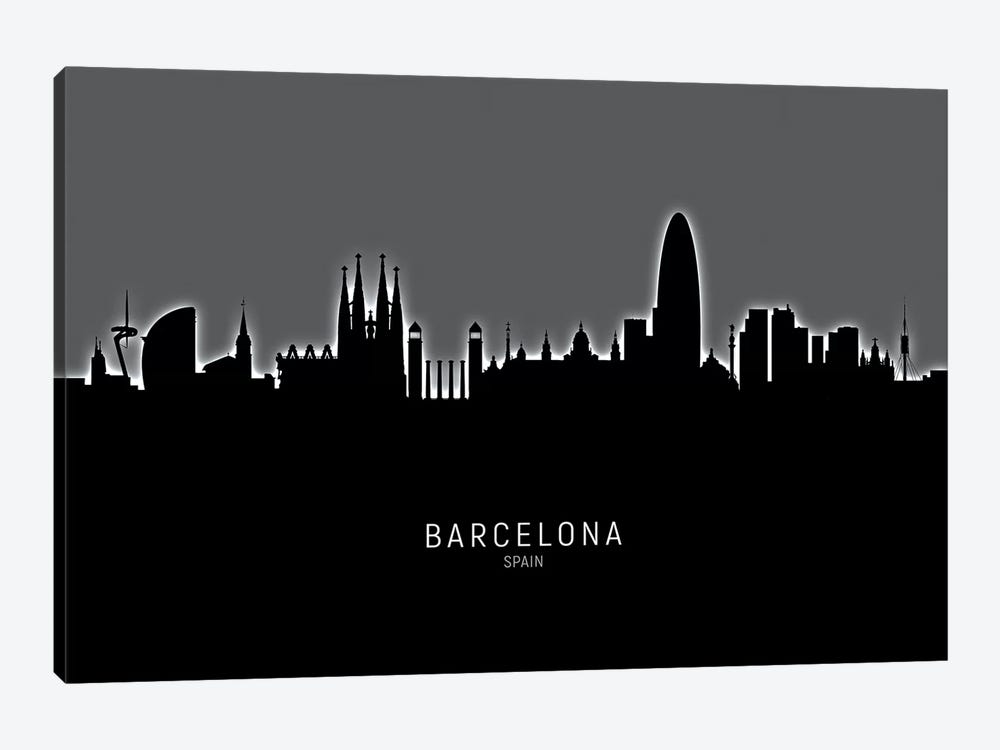 Barcelona Spain Skyline by Michael Tompsett 1-piece Canvas Artwork
