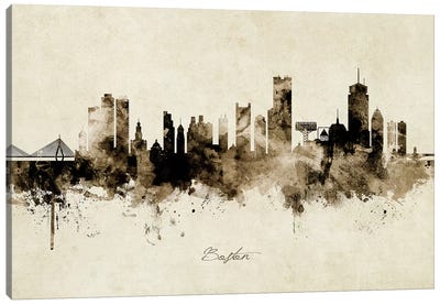 Boston Massachusetts Skyline Canvas Art Print - Boston Art