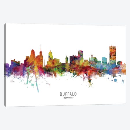 Buffalo New York Skyline Canvas Print #MTO1809} by Michael Tompsett Canvas Artwork