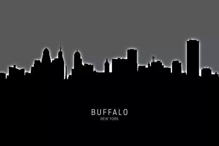 Black On Gray Buffalo New York Skyline