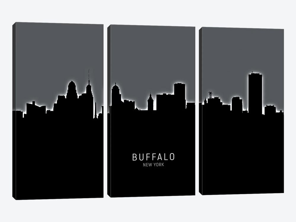 Buffalo New York Skyline by Michael Tompsett 3-piece Art Print