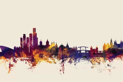 Amsterdam, The Netherlands On Beige by Michael Tompsett multi panel art