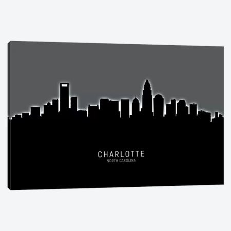 Charlotte North Carolina Skyline Canvas Print #MTO1820} by Michael Tompsett Canvas Artwork