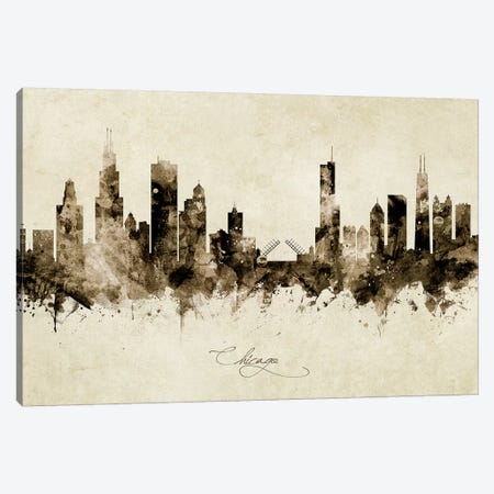 Chicago Illinois Skyline Canvas Print #MTO1823} by Michael Tompsett Canvas Artwork