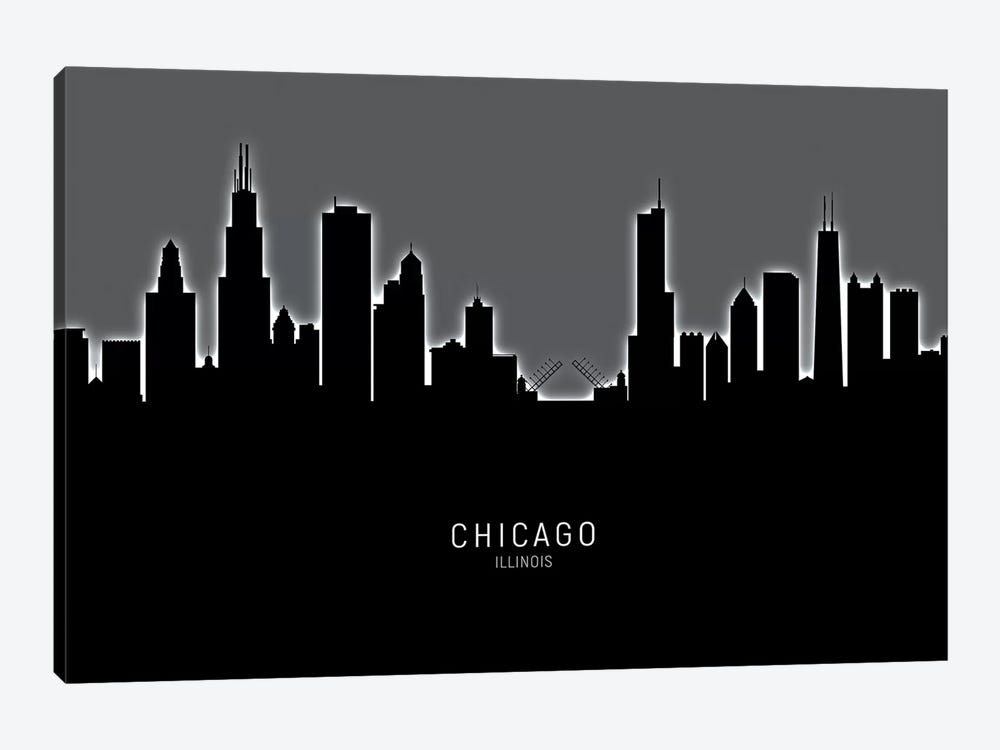 Chicago Illinois Skyline by Michael Tompsett 1-piece Canvas Artwork