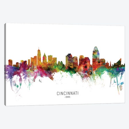 Cincinnati Ohio Skyline Canvas Print #MTO1825} by Michael Tompsett Canvas Print