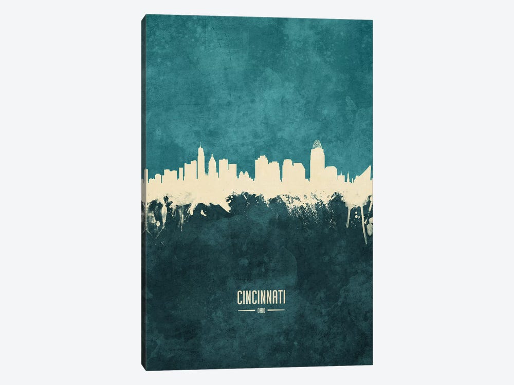 Cincinnati Ohio Skyline by Michael Tompsett 1-piece Canvas Art