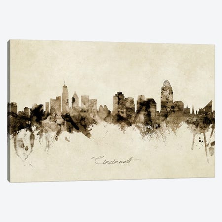 Cincinnati Ohio Skyline Canvas Print #MTO1827} by Michael Tompsett Canvas Print