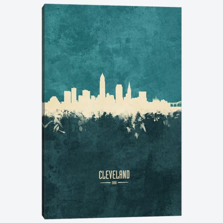 Cleveland Ohio Skyline Canvas Print #MTO1829} by Michael Tompsett Canvas Artwork