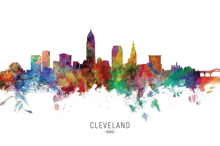 Color Splash Cleveland Ohio Skyline