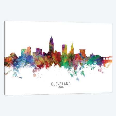 Cleveland Ohio Skyline Canvas Print #MTO1830} by Michael Tompsett Canvas Art Print