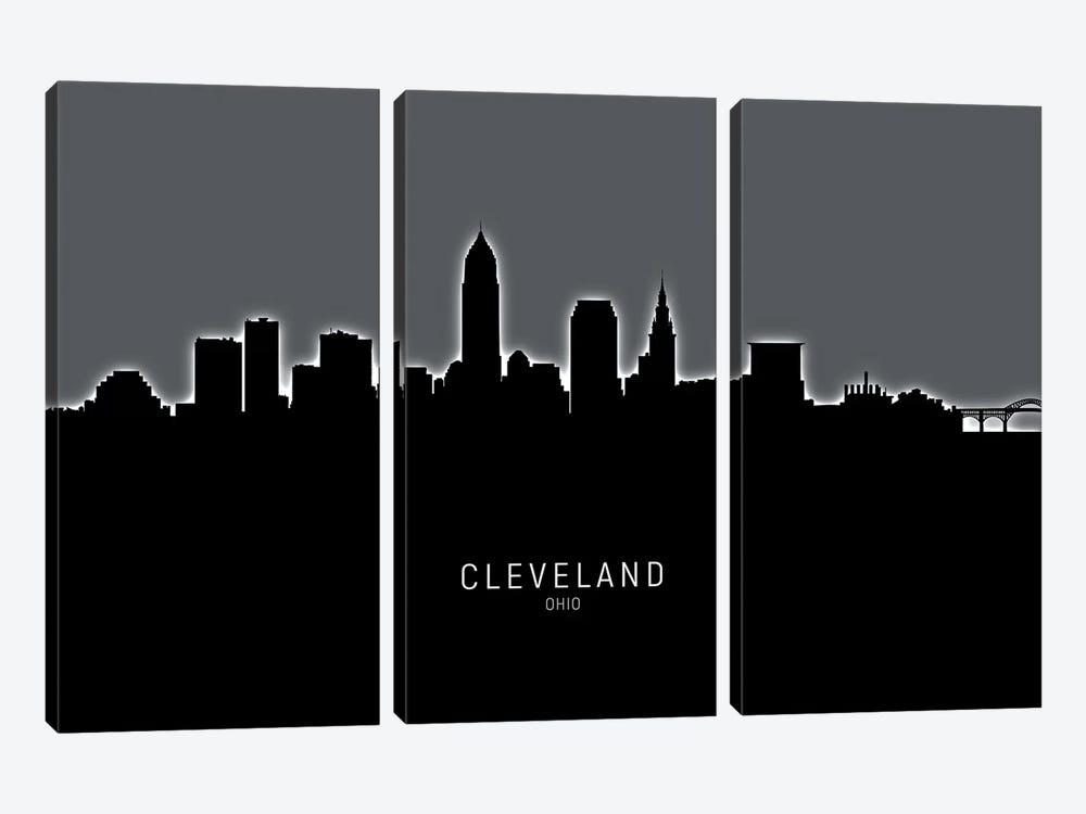 Cleveland Ohio Skyline by Michael Tompsett 3-piece Art Print