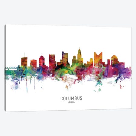 Columbus Ohio Skyline Canvas Print #MTO1833} by Michael Tompsett Canvas Art Print