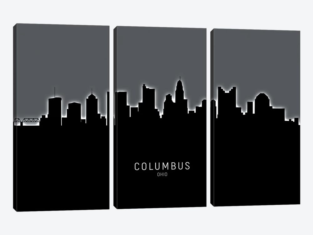 Columbus Ohio Skyline by Michael Tompsett 3-piece Canvas Print