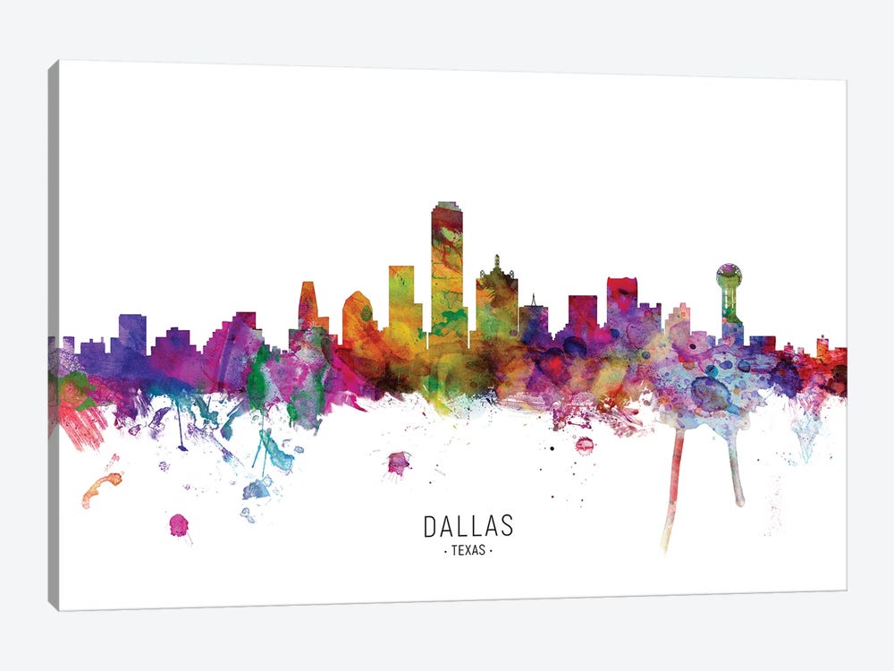 Dallas Texas Skyline by Michael Tompsett 1-piece Canvas Art