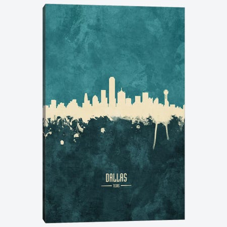 Dallas Texas Skyline Canvas Print #MTO1838} by Michael Tompsett Art Print