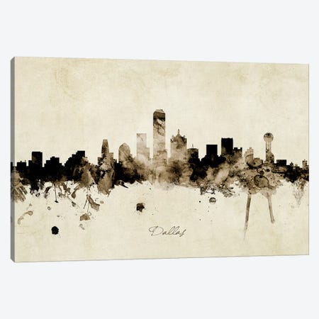 Dallas Texas Skyline Canvas Print #MTO1839} by Michael Tompsett Canvas Art Print