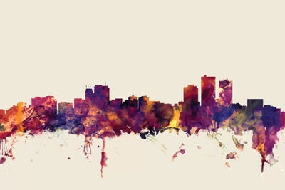 Anchorage, Alaska, USA On Beige by Michael Tompsett art print