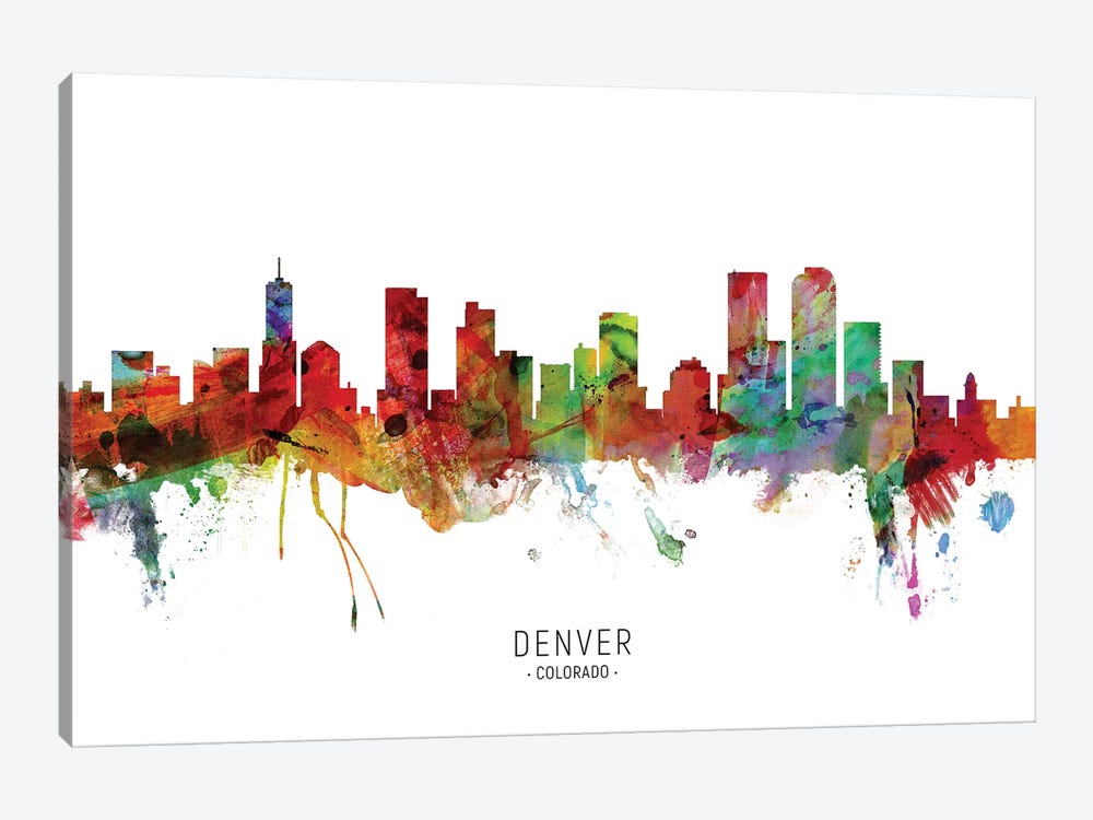 Denver Colorado Skyline by Michael Tompsett 1-piece Canvas Print